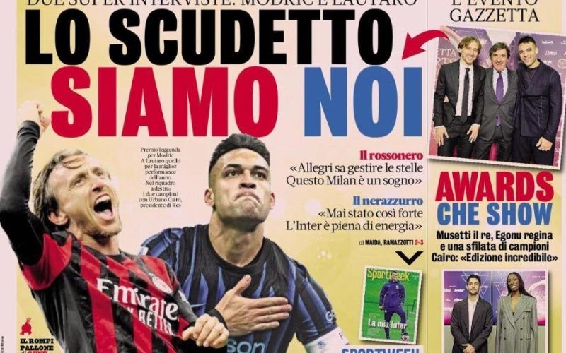 Dnesni tisk modric a lautaro pro scudetto spalletti jako vez 1765530093771