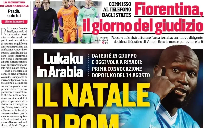 Supercoppa soudny den pro fiorentinu a lukaku v arabii 1765875679410